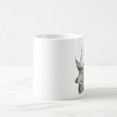 Mug Cerf Buck Head avec Antlers Black and White Art (Centre)