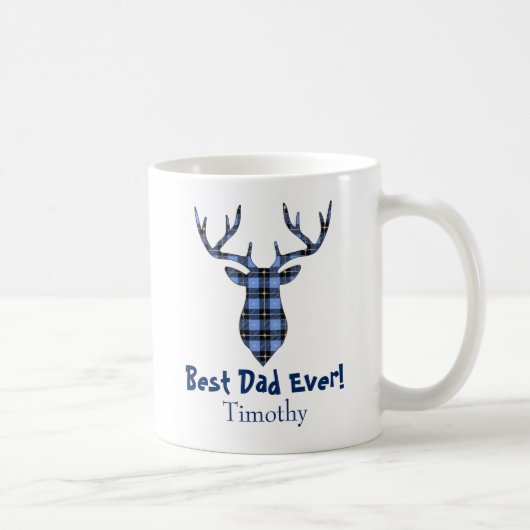 Mug Cerf Buck Plaid bleu et noir (Droite)