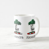 Mug Cerf Daim devant un Arbre Emblème de Blason Crête (Devant droit)