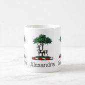 Mug Cerf Daim devant un Arbre Emblème de Blason Crête (Centre)