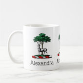 Mug Cerf Daim devant un Arbre Emblème de Blason Crête (Gauche)