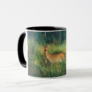 Mug Cerf d'anime vibrant dans une scène de forêt de ha