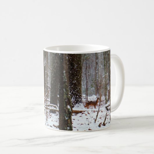 Mug Cerf dans la chute de neige (Devant droit)