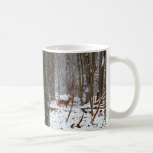 Mug Cerf dans la chute de neige