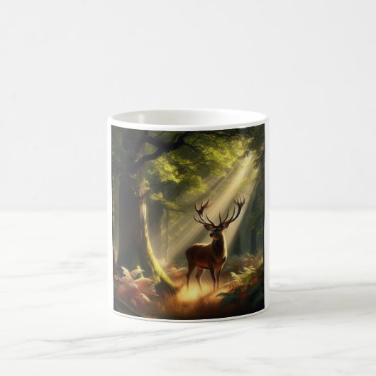 Mug Cerf dans la forêt matinale (Centre)