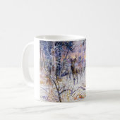 Mug Cerf dans une forêt de neige (saison d'hiver) (Devant gauche)
