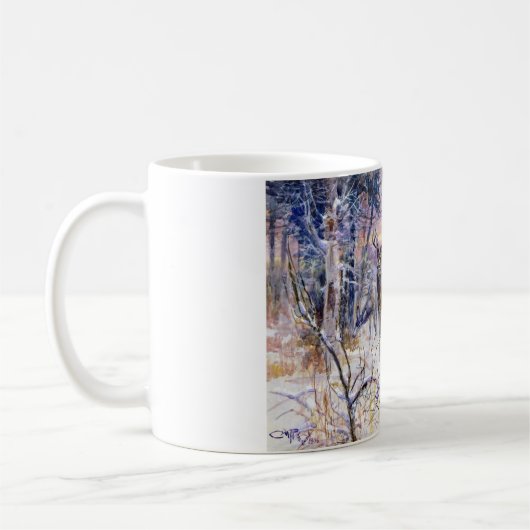 Mug Cerf dans une forêt de neige (saison d'hiver) (Gauche)