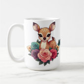 Mug Cerf de bébé personnalisé avec Roses (Gauche)