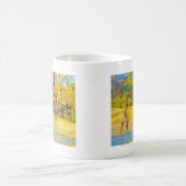 Mug Cerf de couleur moutarde avec bleu clair (Centre)