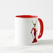 Mug Cerf De Glamour En Rouge (Devant droit)
