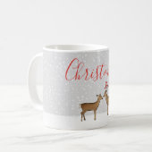 Mug Cerf de la forêt Joyeux Noël Hiver (Devant gauche)