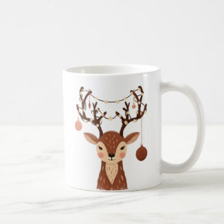 Mug Cerf de Noël cosy avec ornements et lumières