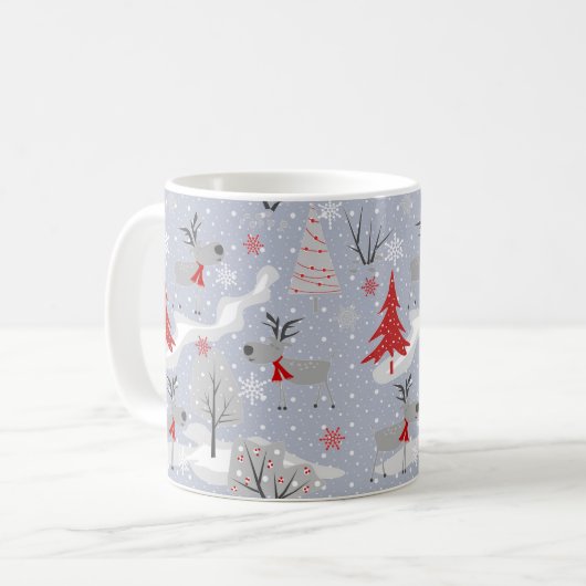 Mug Cerf de Noël dans la forêt. (Devant gauche)