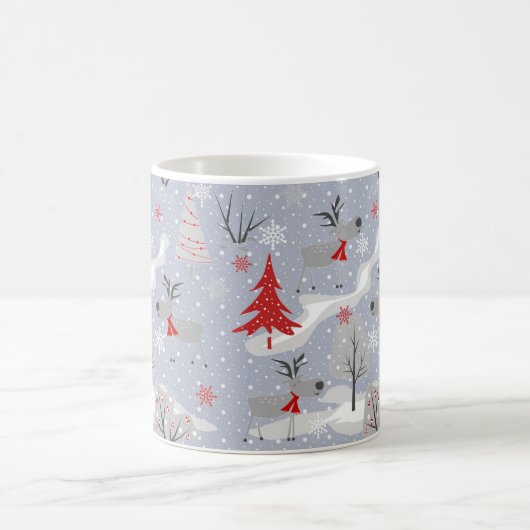 Mug Cerf de Noël dans la forêt. (Centre)