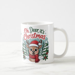 Mug Cerf de Noël nom personnalisé