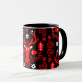 Mug Cerf de Noël rouge scandinave (Devant droit)
