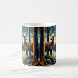 Mug Cerf en Verre Teinté Artistique