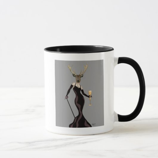 Mug Cerf glamour en noir 2 (Droite)