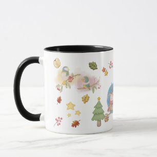 Mug Cerf, Oiseau, Lapin Et Snowman En Saison De Vacanc