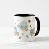 Mug Cerf, Oiseau, Lapin Et Snowman En Saison De Vacanc (Devant droit)