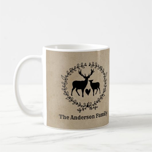 Mug Cerf rustique Customisé (Gauche)