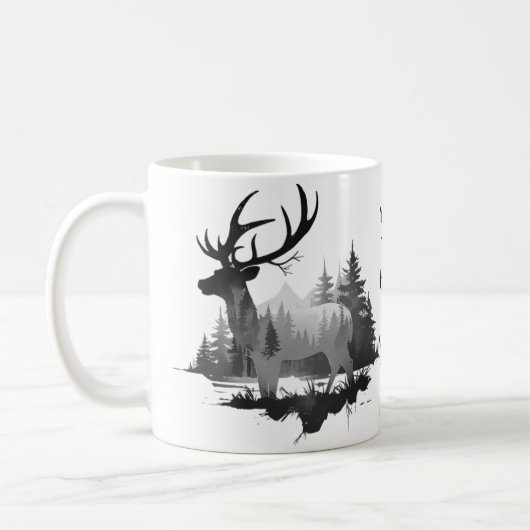 Mug Cerf sauvage debout dans la forêt (Gauche)