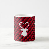 Mug Cerf sur motif diamant noir et rouge (Centre)