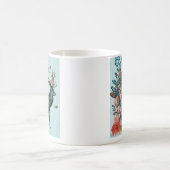 Mug Cerf Turquoise en Forêt de Champignons 2 (Centre)