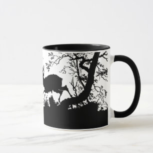 Mug Cerfs communs de scène d'automne sur Hillside en