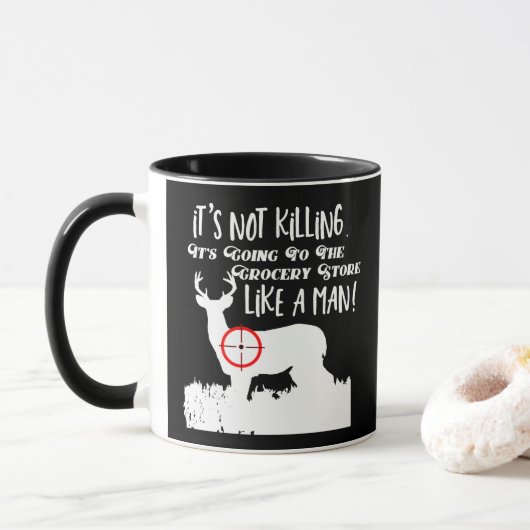 Mug Cerfs communs drôles de mâle de citation d'hommes (Avec donut)