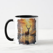 Mug Cerfs dans le reflet d'une forêt automnale (Gauche)