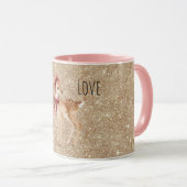 Mug Cerfs Pailletés Or Rubans Rouges (Devant droit)