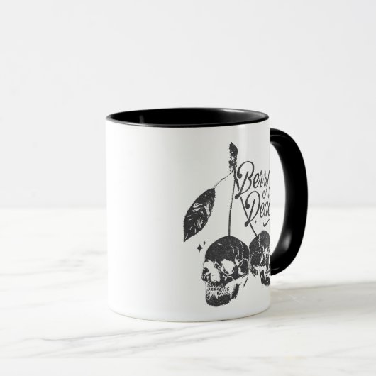 Mug Cerise crâne Éffrayante et Halloween gothique doux (Devant droit)
