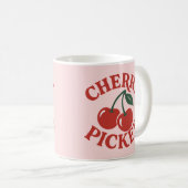 Mug Cerise Cueillie Graphique De Fruit Rétro Branché R (Devant droit)