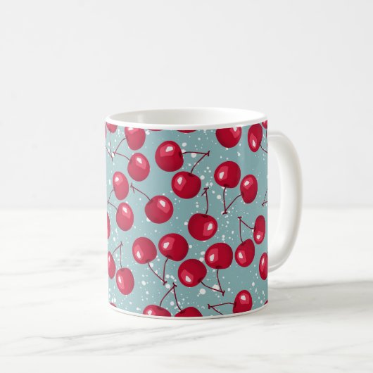 Mug Cerise d'hiver. (Devant droit)