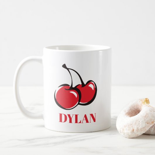 Mug Cerise Musique personnalisée (Avec donut)