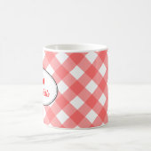 Mug Cerise rouge de pays de motif bleu de guingan (Centre)