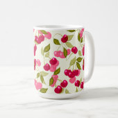 Mug Cerise rouge mûre . (Devant droit)