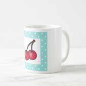 Mug Cerises à points Aqua Retro (Devant droit)