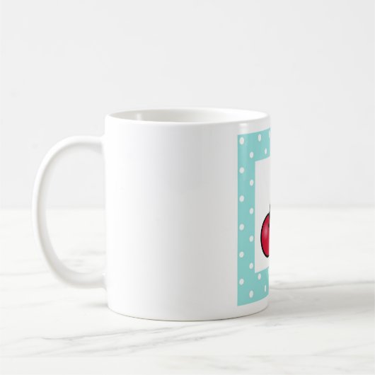 Mug Cerises à points Aqua Retro (Gauche)
