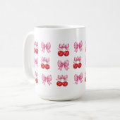 Mug Cerises coquette et vaches roses (Devant gauche)