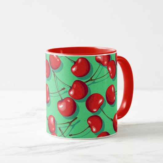 Mug Cerises d'aquarelle (Devant droit)