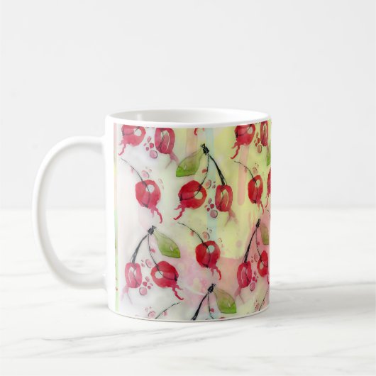 Mug Cerises d'aquarelle cool illustration motif (Gauche)