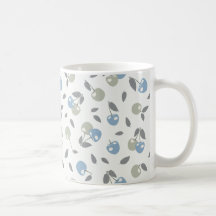 Cerises de plage Boho - motif de fruits bleu sauge