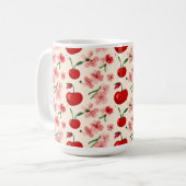 Mug Cerises et fleurs roses (Devant gauche)