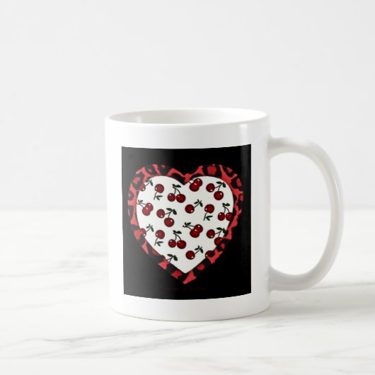 Mug Cerises Rockabilly RAB Impression Léopard Coeur (Droite)