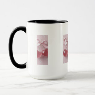 Mug Cerises Roses Kawaii avec Nœud Satiné – Illustrati