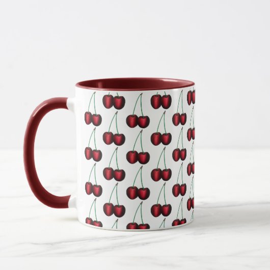 Mug Cerises Rouge mûr Cerise Fruit d'été Imprimer (Gauche)