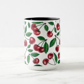 Mug Cerises rouges sur blanc (Centre)