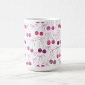 Mug Cerises Rubans et Bows Motif d'aquarelle (Centre)